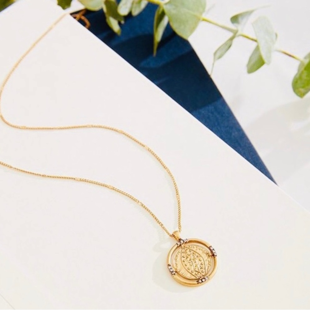 Stella & Dot Mini Gold Coin Pendant Necklace